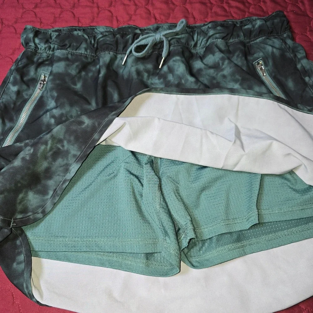 Studio by EnergyZone Forrest‎ Green Tie Dye Skort Zipper Pockets XL
